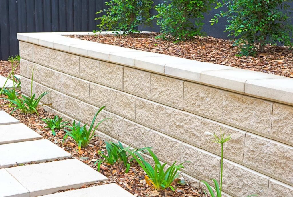 garden brick retaining wall completed in wellington